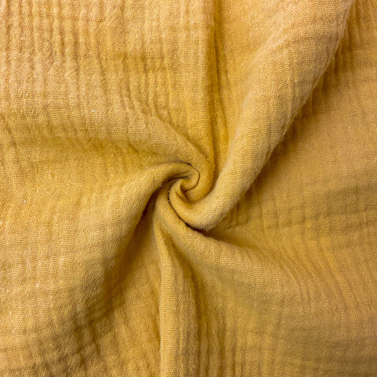 Mustard Yellow Cotton Solid Double Gauze Woven Fabric By the Yard